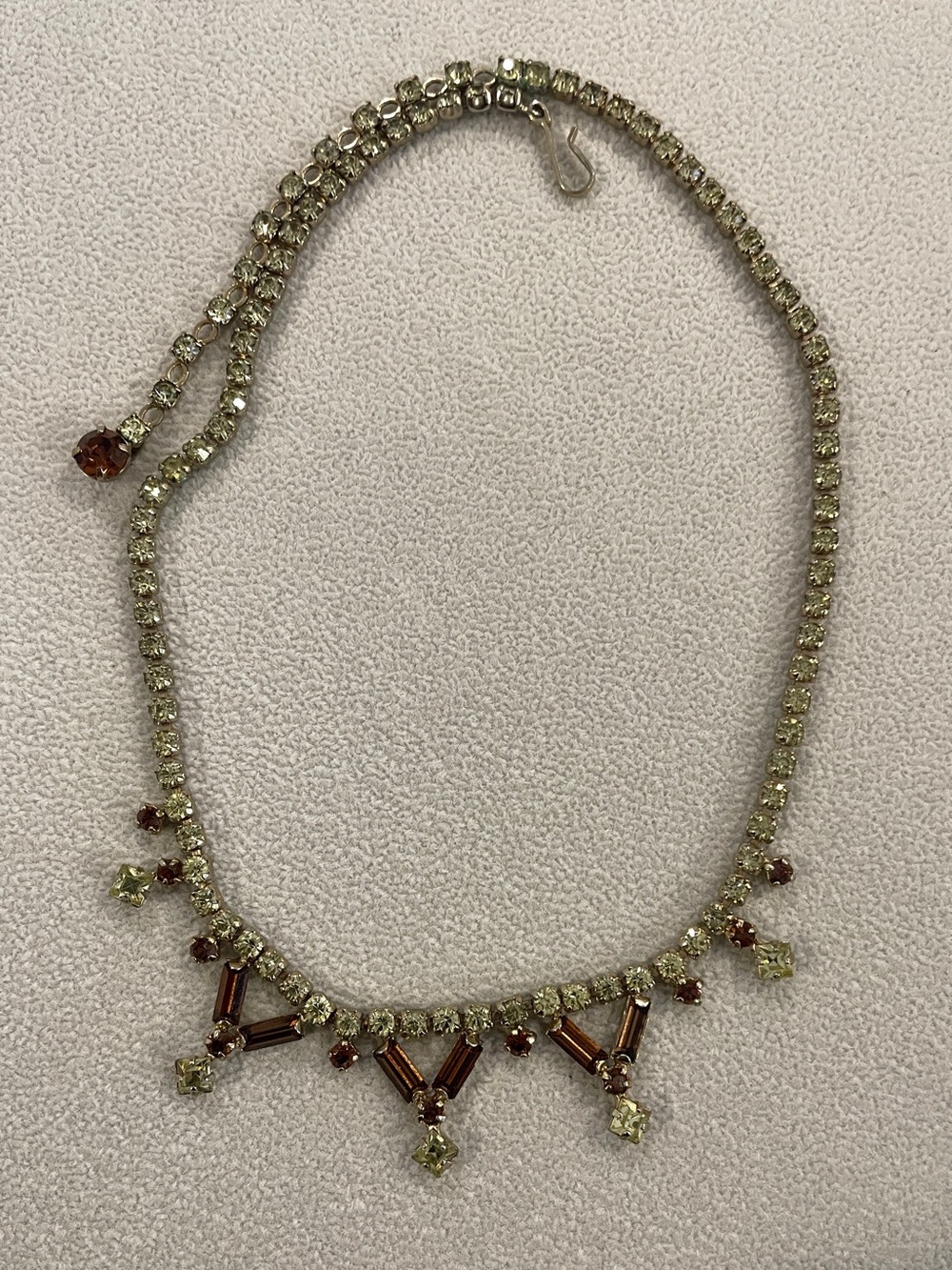 Sherman Yellow and Brown Crystal Necklace